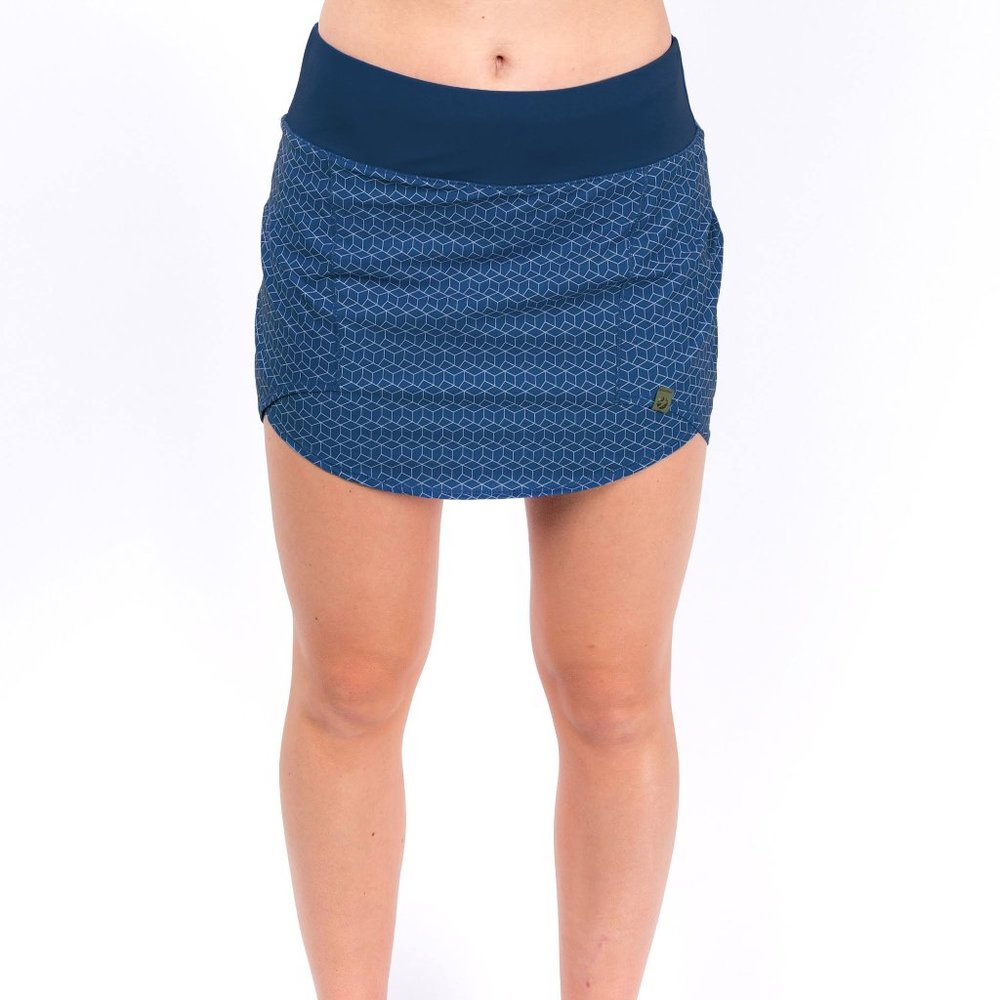 Oiselle Roka skirt with briefs Size 6 - blue patterned/geometric